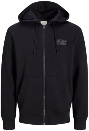 JACK & JONES Jjecorp Logo Sweat Zip Hood, Nero, XL