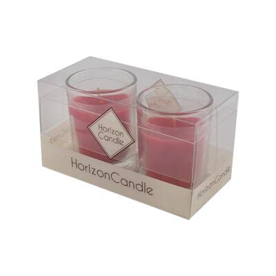 Bougies chauffe-plat Horizon en verre avec cire coulée blanche - 4,5 x 6 cm - Bougie chauffe-plat non parfumée pour cadeau, mariage, spa, spa, décoration Cover