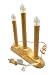 3 Light Plastic Window Candolier with Ivory Base - Clear Bulbs #12031