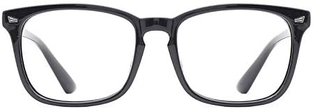 TIJN Blue Light Blocking Glasses for Women Men Clear Frame Square Nerd Eyeglasses Anti Blue Ray Computer Screen Glasses