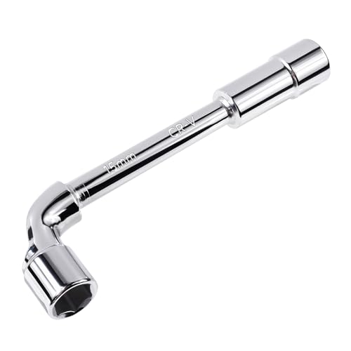 FOCMKEAS 15mm Metric L Hex Socket Wrench，Elbow Double-Head Casing