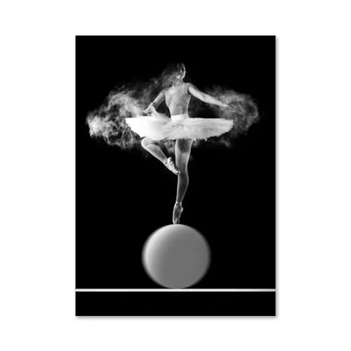 Impressions sur toile de ballerine affiche noire et blanche