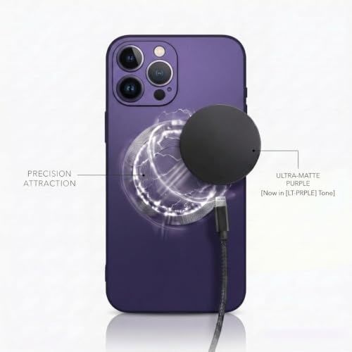 Image of amazon basics Premium Mag-Safe Case for iPhone 16 Pro Max | Shockproof & Anti-Scratch Cover | Soft Silicone with Wireless Charging | Camera Lens Guard - Light Purple