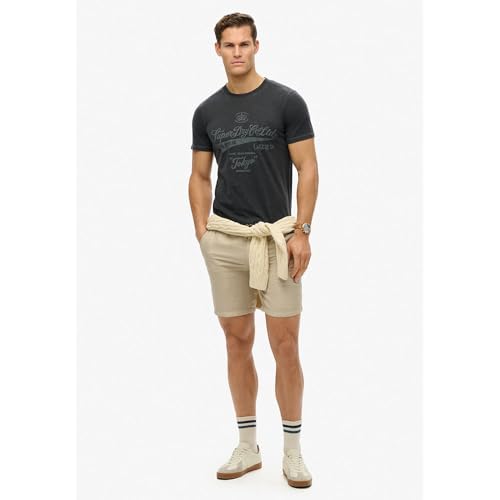 Superdry, T.Shirt Workwear Washed Relaxed tee, M1012129A, Black Marl, XL, Hombre