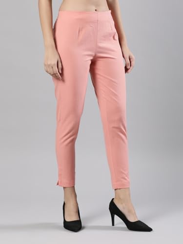 Image of Femmora Comfortable Fit Solid Straight Pant, Breathable Cotton Fabric with Side Zip Button Closure, for Women, Pack of 1