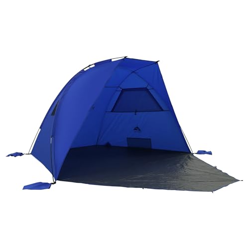 Ozark Trail 9' x 6' Privacy Sun Shelter for Beach and Park with UPF50+ Sun Protection Pop Up Portable Outdoor Pop-Up Canopy Tent Shade Shelter Lightweight 5.9 lbs Blue Easy Set Up Carry Bag Included