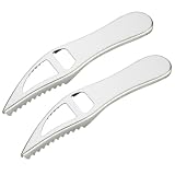 TOYANDONA 2 Stück Effektiver Fischschupper aus Edelstahl mit Doppelreihigem Zahndesign und Aufhängeöse Leicht zu Reinigen für Küche und Fischzubereitung