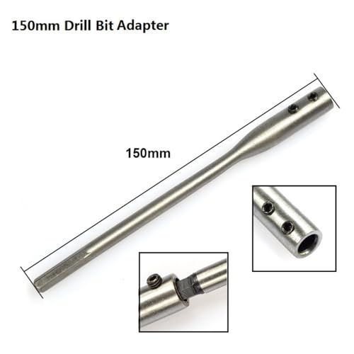 4 PCS 1/4 Extension Drill Bit Extension Set Wood Spade Drill Bit Extender, 6 and 12 Inches with 2 Pieces Wrench Key, High-Carbon Steel Drill Extension Shaft