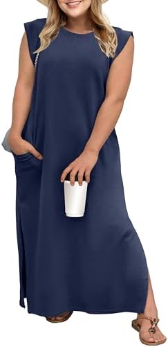 OLRIK Plus Size Maxi Dresses for Curvy Women 2026 Summer Casual C...