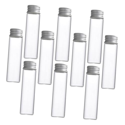 Happyyami 50個 小型ガラス瓶 アルミスクリューキャップ付き 密閉容器 液体 粉末保存用 薬瓶 ミニバイアル 試料保管に