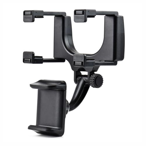 AMIO 02612 Support Téléphone Rétroviseur Voiture – Bras Rétractable et Orientable, Fixation Universelle