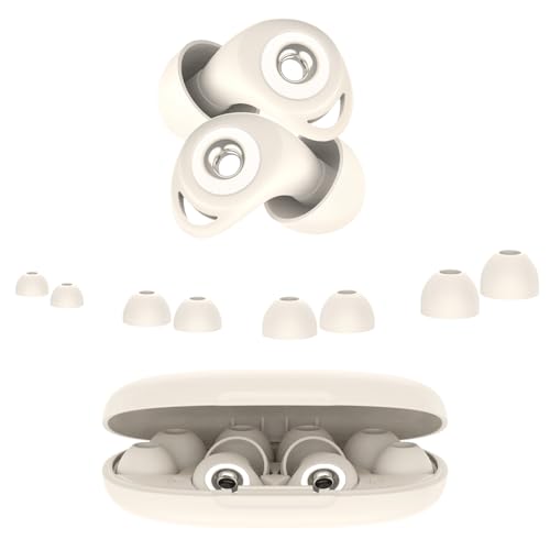 Ohrstöpsel zum Schlafen, Gehörschutz Schlafen Earplugs, 45dB Noise Cancelling Ohrstöpsel Silikon, Weich und Wiederverwendbar, 8 Ohrstücken in 4 Größen (XS/S/M/L), für Flugzeug Konzert Schnarchen, weiß