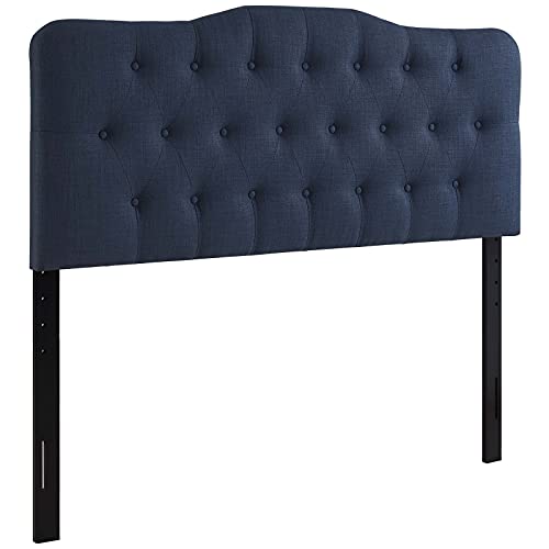 Modway Annabel Tufted Button Linen Fabric Upholstered Queen Headboard In Navy #TOP6
