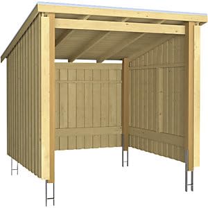 kaiserkraft | Tettoia per biciclette Nordic | in legno | alt x largh x prof 2200 x 2180 x 2290 mm (5 m²)