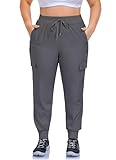 ZERDOCEAN Women's Plus Size Hiking Pants Lightweight Quick Dry Cargo Joggers Athletic Pants Dark Gray 3X