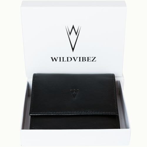 Image of WILDVIBEZ Black & red Leather Women Wallet | RFID Blocking Ladies Purse | Ultra Strong Stitching | 4 Card Slots I Lightweight I mini Wallet Women Leather | 6 Months Warranty (Seller Fulfilled)