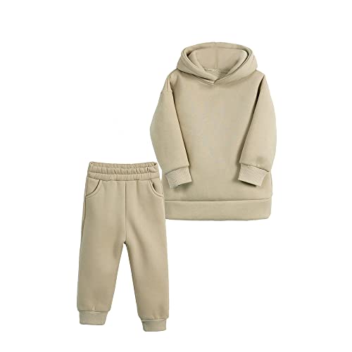 Image of MYGBCPJS Youth 2PCS Jogger Outfits Set Fleece Hooded + Sweatpants Boys Girls Athletic Sweatsuits Pullover Clothes