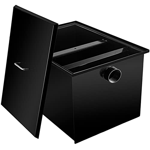 Vevor 8 Lb Commercial, Carbon Steel 4 Gpm, Interceptor Side Water Inlet, Under Sink Grease Trap For Restaurant Canteen Factory Home Kitchen, Black #TOP7