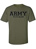 Army Veteran BLACK Logo Short Sleeve T-Shirt - Military Green - X-Large