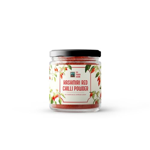 Image of My Pahadi Dukan Kashmiri Red Chilli Powder 100g, Authentic Kashmiri Lal Mirch, Naturally Vibrant Red Colour, Mild Heat Rich Flavour, No Artificial Colour or Additives, Pure Lab-Tested Spice