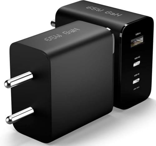 Image of Original 65W Fast Charger Compatible with Nothing Phone 3A /2A /2 /1, CMF Phone 1 | PPS PD 3.0 Type-C Wall Adapter | BIS Certified | Compatible with Nothing 3A Pro /2A Plus OP Black