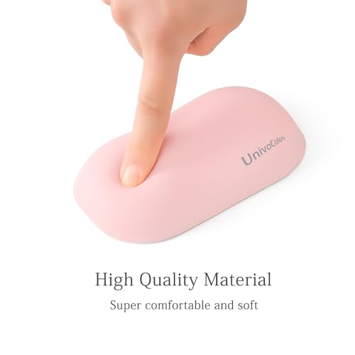 Image of UnivoColors Design-Wave Wrist Rest, Artificial Sheepskin+Memory Foam+Ergonomic+Anti-Slip Gel, Resilience Support During Work and Gaming,Mouse Accessory,Pink