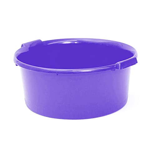 CABLEPELADO - Barreño de plastico Redondo con Asas - Cubo Agua - balde - cubeta - apilable - Cubo Jardin - 12 litros - Lila