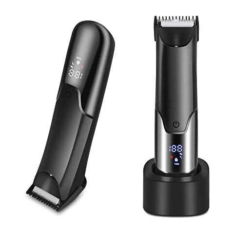 Balls Trimmer Men, XinBarber Body Groomer Men, Electric Groin Hair Trimmer,Body Shavers for Men,Pubic Hair Razor Waterproof Wet/Dry Hair Clippers,LED Light,for Balls Armpit Chest Legs Cover