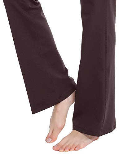 Zeronic Women's Bootcut Yoga Pants High Waist Tummy Control Long Bootleg Work Pants Workout Running Flare Pants For Women (Brown, Large) #TOP4