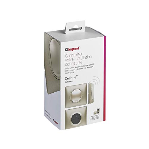 Legrand - Kit extension pour connecter une pièce supplémentaire avec 3 produits Céliane with Netatmo avec plaque Métal Titane