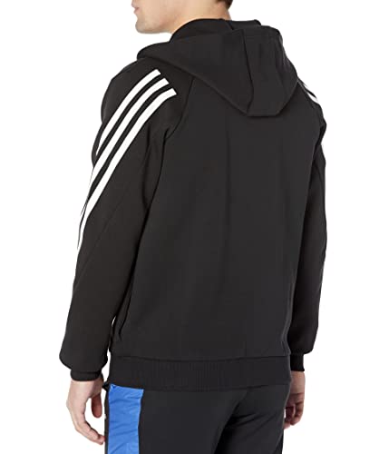 Adidas Men's Future Icon 3-Stripes Full-Zip Hoodie, Black/White, Small #TOP1