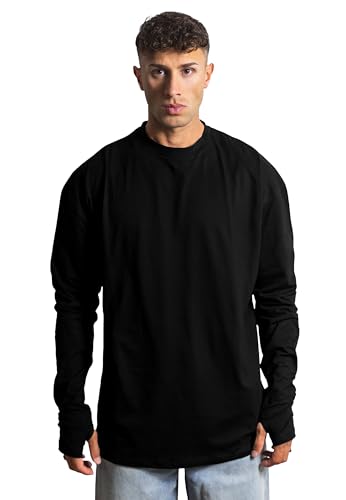 T-shirt long basique à manches longues homme et femme Blackskies oversize