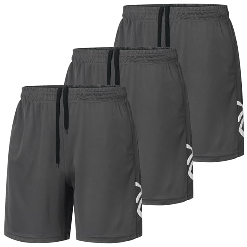 Covisoty Paquete de 3 Pantalones Cortos Secado Rápido Deportivos para Hombre Shorts para Correr Entrenamiento Baloncesto Fitness