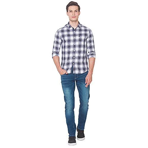 Image of Spykar Men's Solid Slim Shirt (MSH-02BA-217 White 2XL)