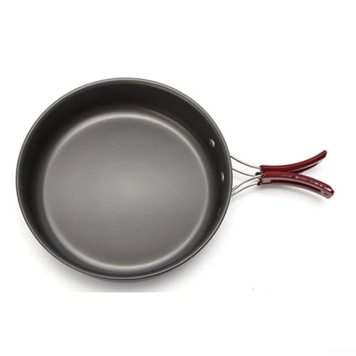 Portable Non-Stick Frying Pan, Aluminum Alloy Camping Cookware With Folding Handle For Outdoor Cooking Picnic Hiking
