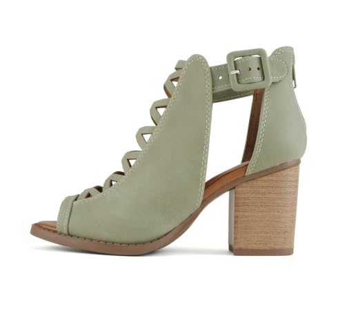Image of Soda Aran ~ Women Open Toe Crisscross Straps Back Zipper High Heel Fashion Sandal with Adjustable Ankle Strap