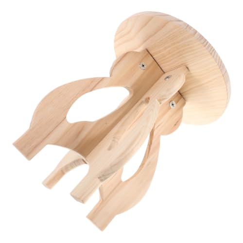 Taburete de madera redondo Garneck con acabado ergonómico y patas robustas 2
