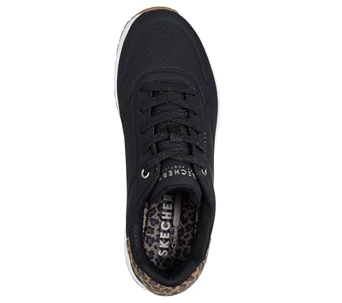 Skechers Women's Uno Jungle Nite Sneaker, Nero, 38 Eu - 3
