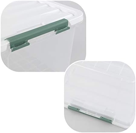 Vcansay 36 L Plastic Storage Boxes, Large Clear Plastic Latch Box with Lid, 6 Packs
