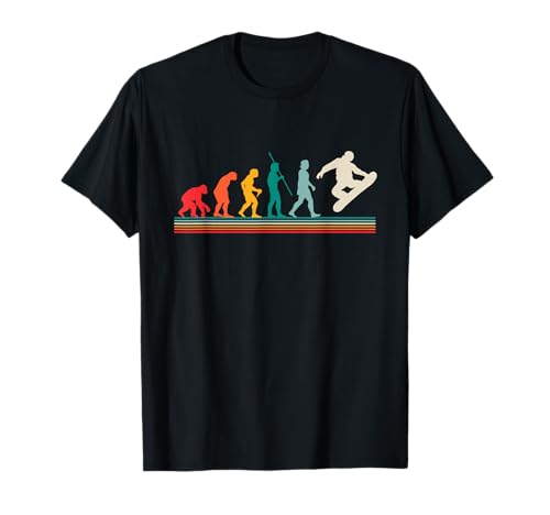 Snowboarding Snowboarder Evolution Retro Apparel - Snowboarding Snowboarder Évolution Rétro Drôle T-Shirt Noir Unisex S Coupe Classique Manche Longue Double Couture Col Roulé T-Shirt Hiver Snowboarders