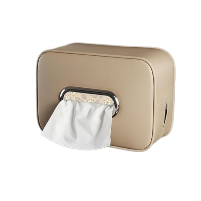 Image of STHIRA Car Headrest Tissue Paper Box Headrest Mount PU Zipper Tissue Paper Holder Dispenser Case for Napkin Wipes Car Tissue Box Car Upholstery 19x13x6cm
