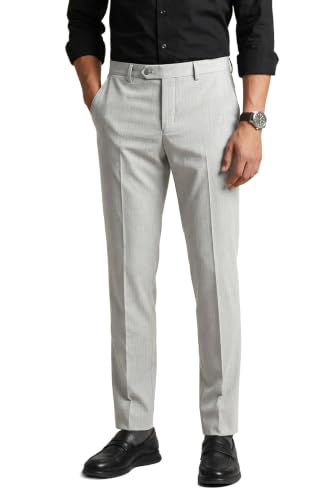 Image of Peter England Men's Slim Fit Mid Rise Premium Formal Stretchable Knit Super Trouser | Comfort Lycra | 360-Degree Stretch