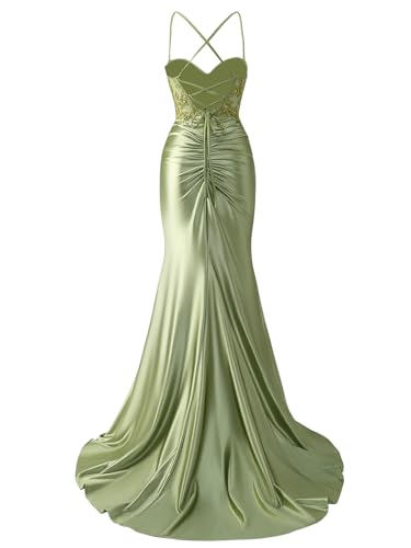 BOLENSYE Corset Prom Dresses Long Satin Lace Appliques Ball Gowns Mermaid Evening Dress with Slit2