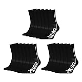 HEAD Herren Damen Performance Sportsocken Short Crew Cotton Blend Socks 9 Paar, Farbe:Schwarz, Größe:39-42, Artikel:-005 black