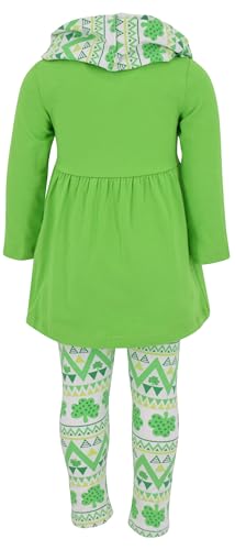 Image of Unique Baby Girls Kids Toddler 3pc Outfit Set Long Sleeve Cotton Blend Tunic Top Leggings and Scarf