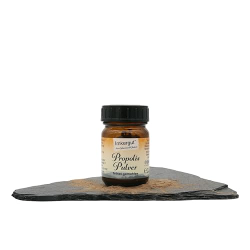 Propolis Pulver | Propolis fein gemahlen und sorgfältig gesiebt | Gefriergetrocknet | Qualität vom Imker | 20g im Schraubglas | Imkergut