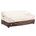 Finiboko 3-Seater Outdoor Couch Cover,76Wx32Dx31H Inches Patio Furniture Covers, Heavy Duty Covers for Outdoor Furniture Covers Waterproof, Beige&Brown