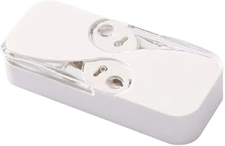 Travel Dental Floss Picks Dispenser Box with 12 Floss Sticks (White) | Portable Toothpick Holder Case for Adults, Compact Storage Container for Purse Pocket Car Desk