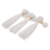 ORFOFE 4 Stück Hitzebeständige Gerade Puppenperücke DIY Puppenhaare zum Flechten und Weben für Puppenrestaurierung und Bastelarbeiten