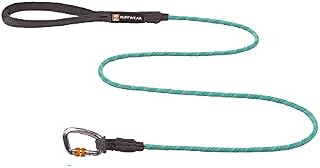 RUFFWEAR Knot-a-Leash, Reflective Rope Dog Lead with Locking Carabiner, 5ft (1.5m) Long, 11mm Thick, Red Sumac
